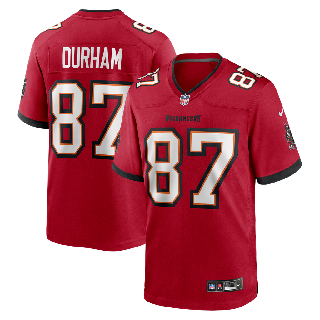 Tampa Bay Buccaneers Payne Durham Nike Red Game Jersey product image 1, provided for visual reference and product detail
