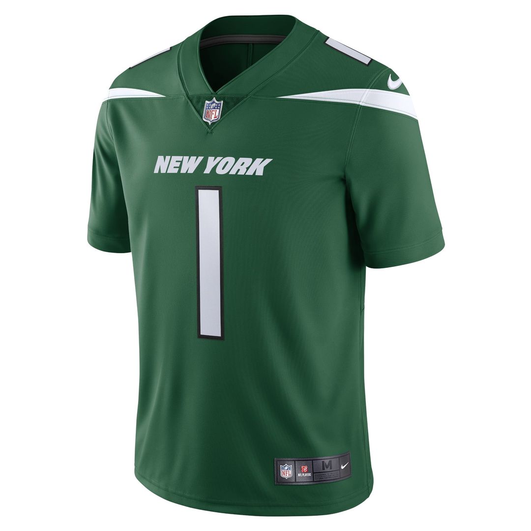 New York Jets Ahmad Sauce Gardner Nike Green Vapor Limited Jersey product image 2, provided for visual reference and product