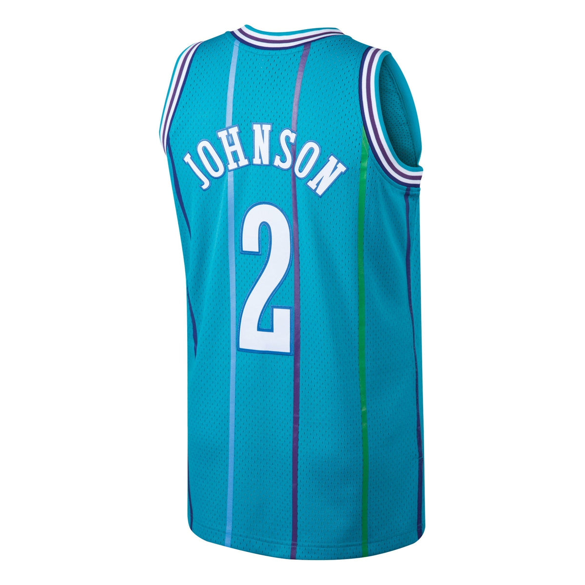 Mitchell & Ness Larry Johnson Teal Charlotte Hornets 1992-93 Hardwood Classics Swingman Jersey product image 4, provided for