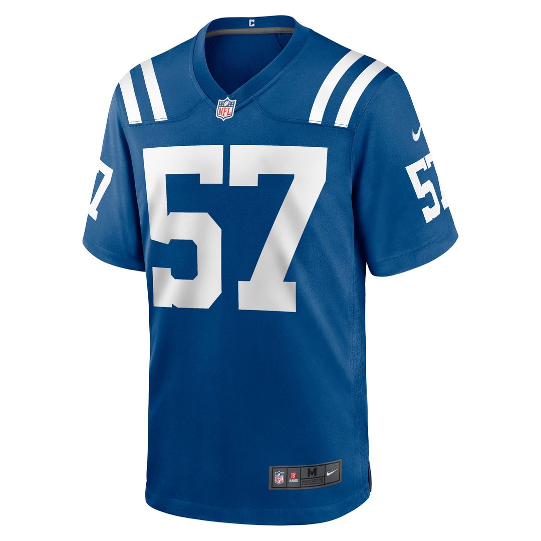 Indianapolis Colts Jaylon Carlies Nike Royal Game Jersey product image 2, provided for visual reference and product detail