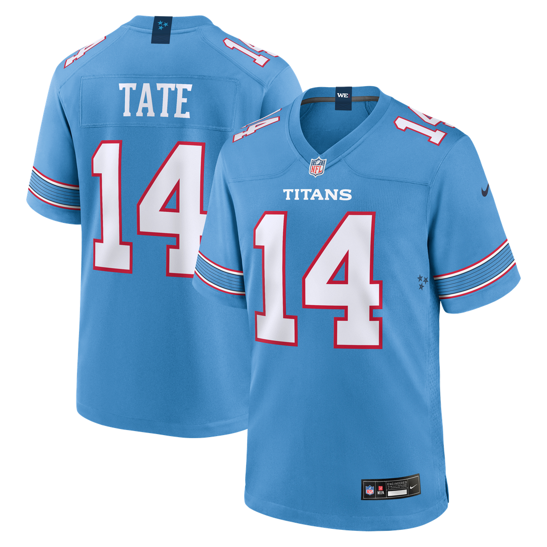 Tennessee Titans Carnell Tate Nike Light Blue Team Game Jersey product image 1, provided for visual reference and product