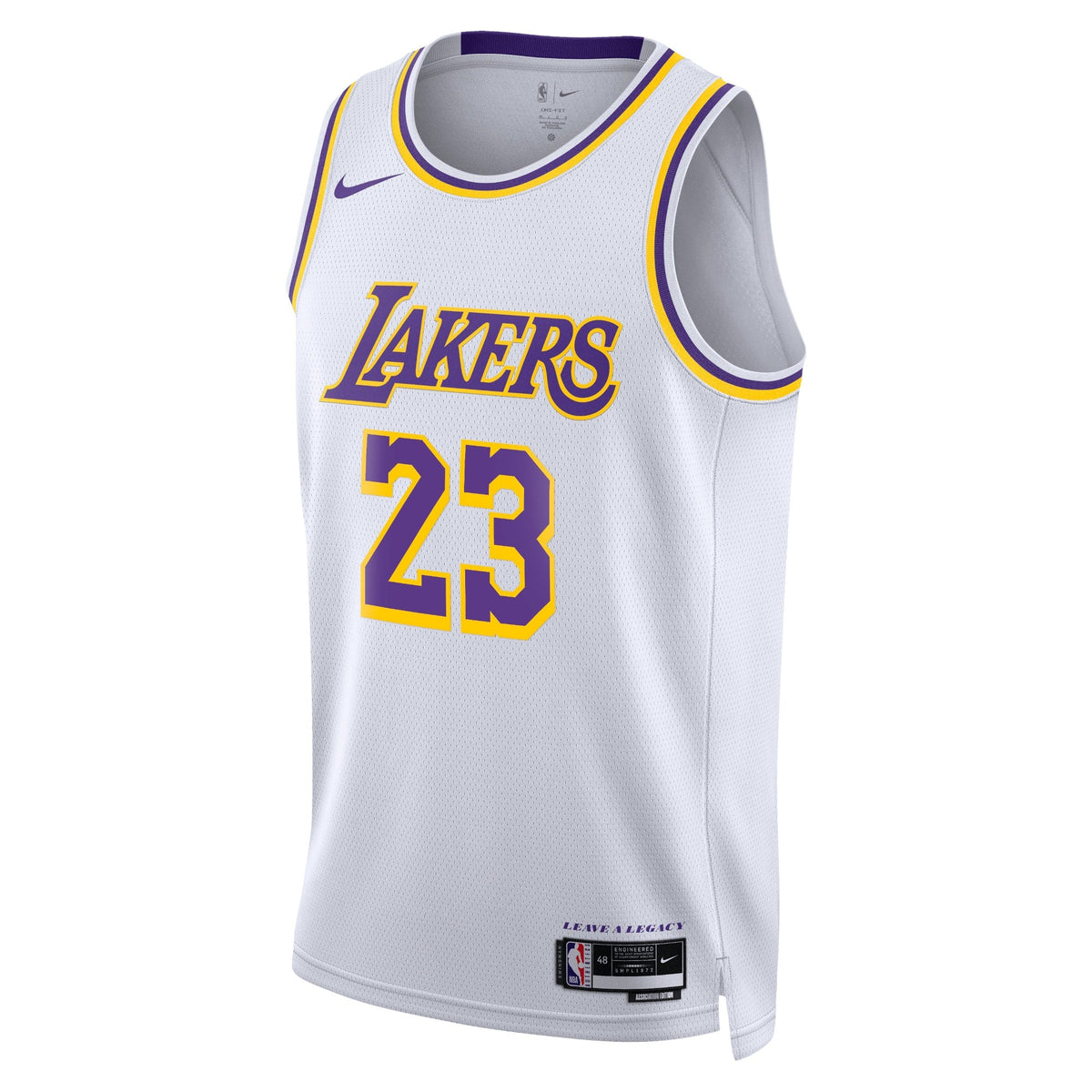 Los Angeles Lakers Nike Association Edition Swingman Jersey - White - Lebron James - Unisex product image 3, provided for