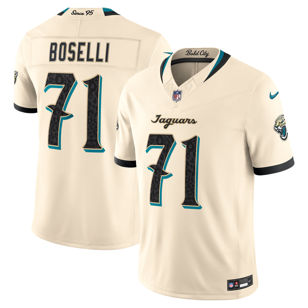 Jacksonville Jaguars Tony Boselli Nike Natural 2026 Rivalries Collection Stitched Limited Jersey product image 1, provided