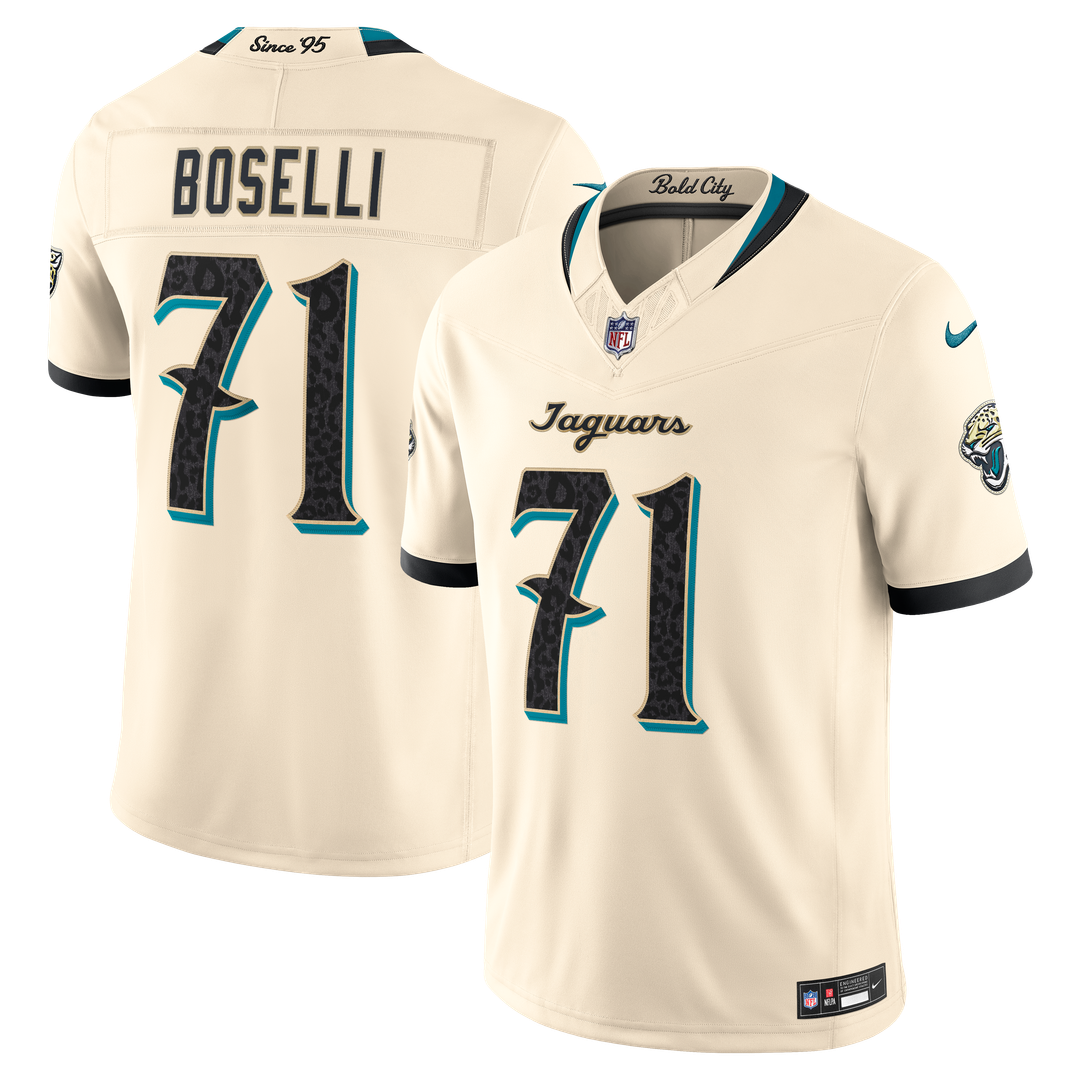 Jacksonville Jaguars Tony Boselli Nike Natural 2026 Rivalries Collection Stitched Limited Jersey product image 1, provided