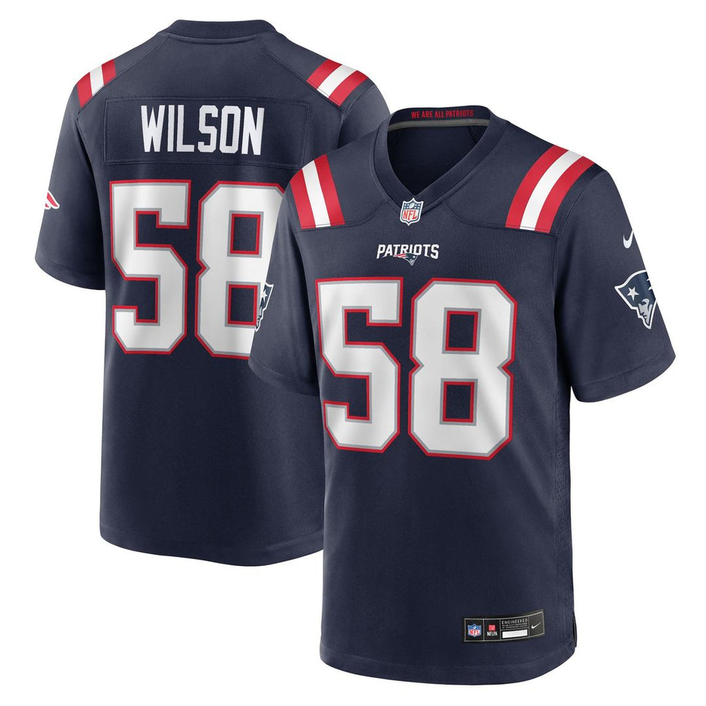 New England Patriots Jared Wilson Nike Navy Team Game Jersey product image 1, provided for visual reference and product