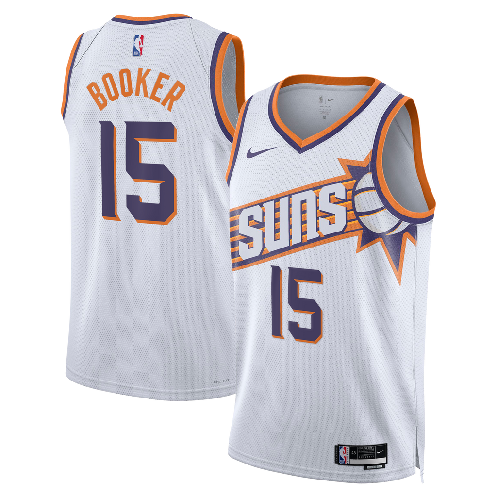 Phoenix Suns Nike Association Edition Swingman Jersey - White - Devin Booker - Unisex product image 2, provided for visual