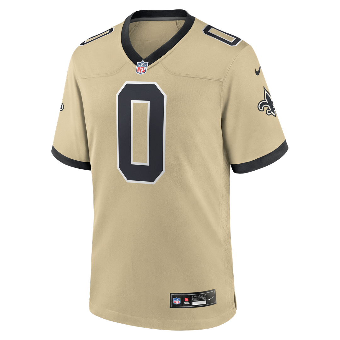 New Orleans Saints Jordyn Tyson Nike Gold Alternate Game Jersey product image 5, provided for visual reference and product