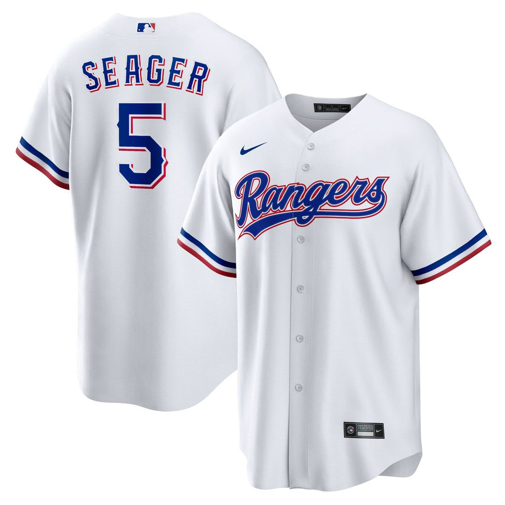 Texas Rangers Corey Seager Nike White Home Replica Player Jersey product image 1, provided for visual reference and product