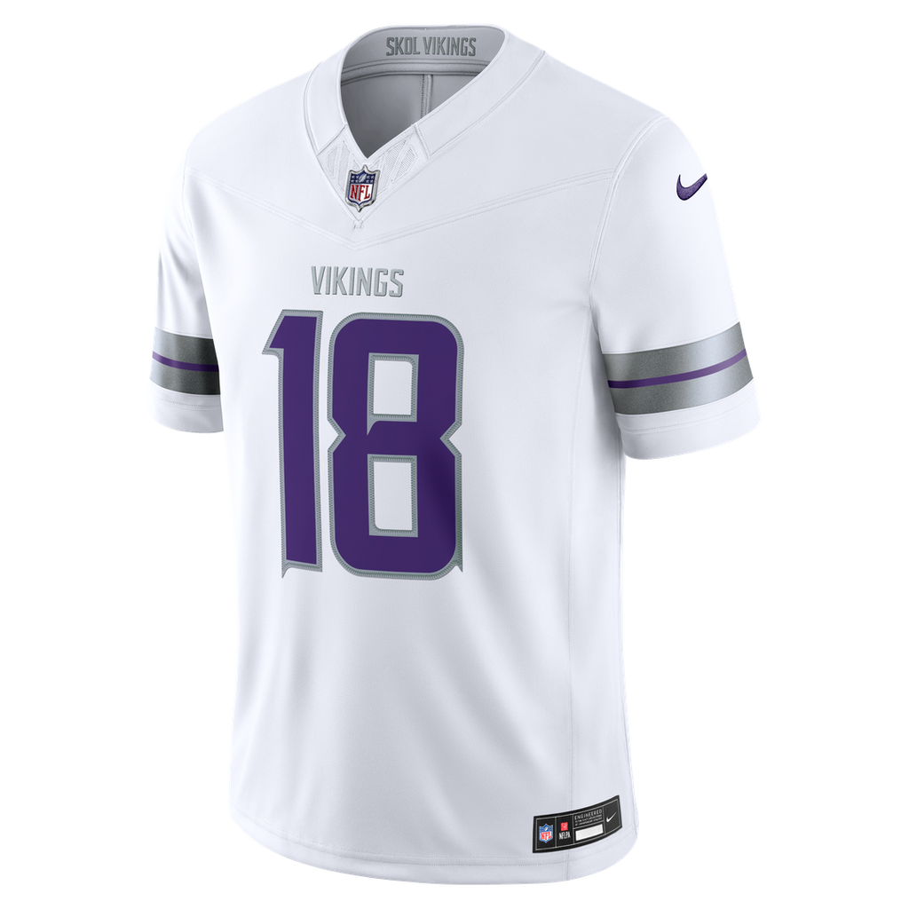 Minnesota Vikings Justin Jefferson Nike White Alternate Vapor F.U.S.E. Stitched Limited Jersey product image 5, provided for