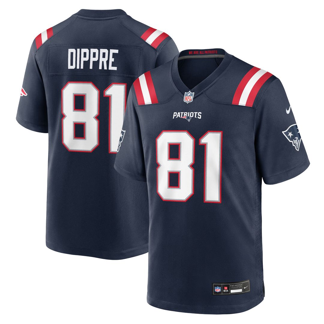 New England Patriots CJ Dippre Nike Navy Team Game Jersey product image 1, provided for visual reference and product detail