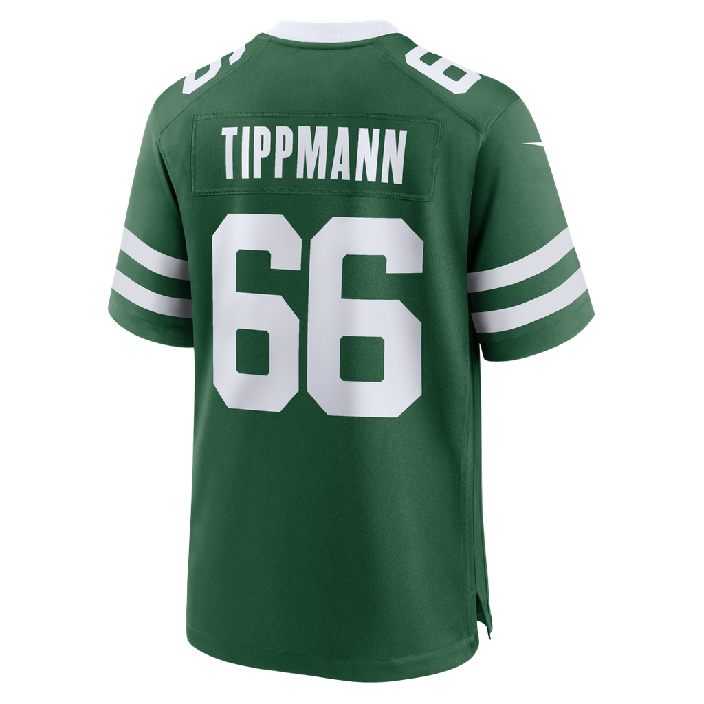 New York Jets Joe Tippmann Nike Legacy Green Team Game Jersey product image 3, provided for visual reference and product
