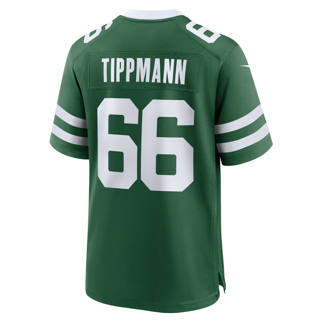 New York Jets Joe Tippmann Nike Legacy Green Team Game Jersey product image 3, provided for visual reference and product