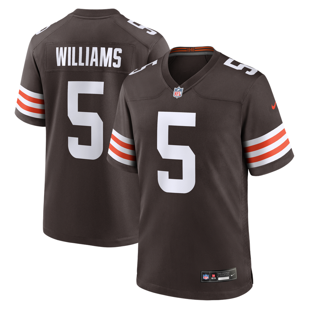 Cleveland Browns Quincy Williams Nike Brown Team Game Jersey product image 1, provided for visual reference and product