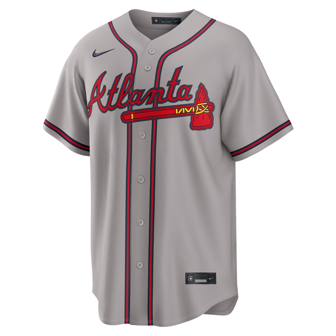Atlanta Braves Ronald Acuña Jr. Nike Gray Road Replica Jersey product image 2, provided for visual reference and product
