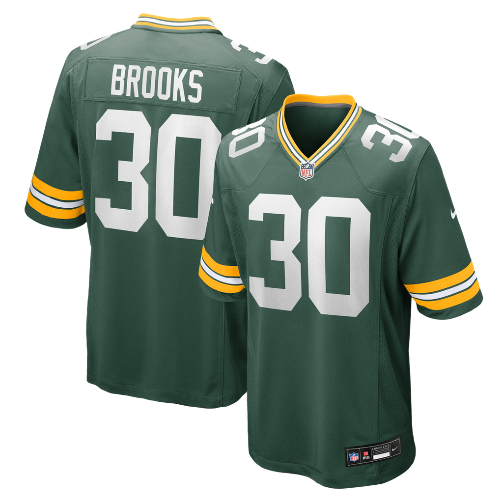Green Bay Packers Chris Brooks Nike Green Team Game Jersey product image 1, provided for visual reference and product detail