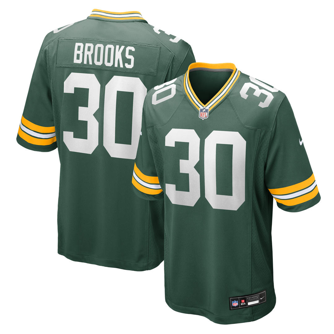 Green Bay Packers Chris Brooks Nike Green Team Game Jersey product image 1, provided for visual reference and product detail