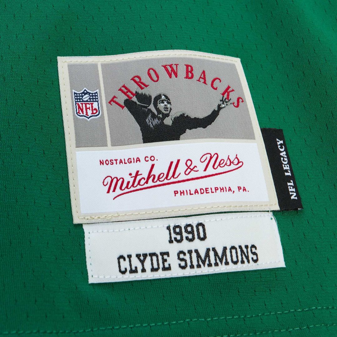 Philadelphia Eagles Clyde Simmons Mitchell & Ness Kelly Green Legacy Replica Jersey product image 5, provided for visual