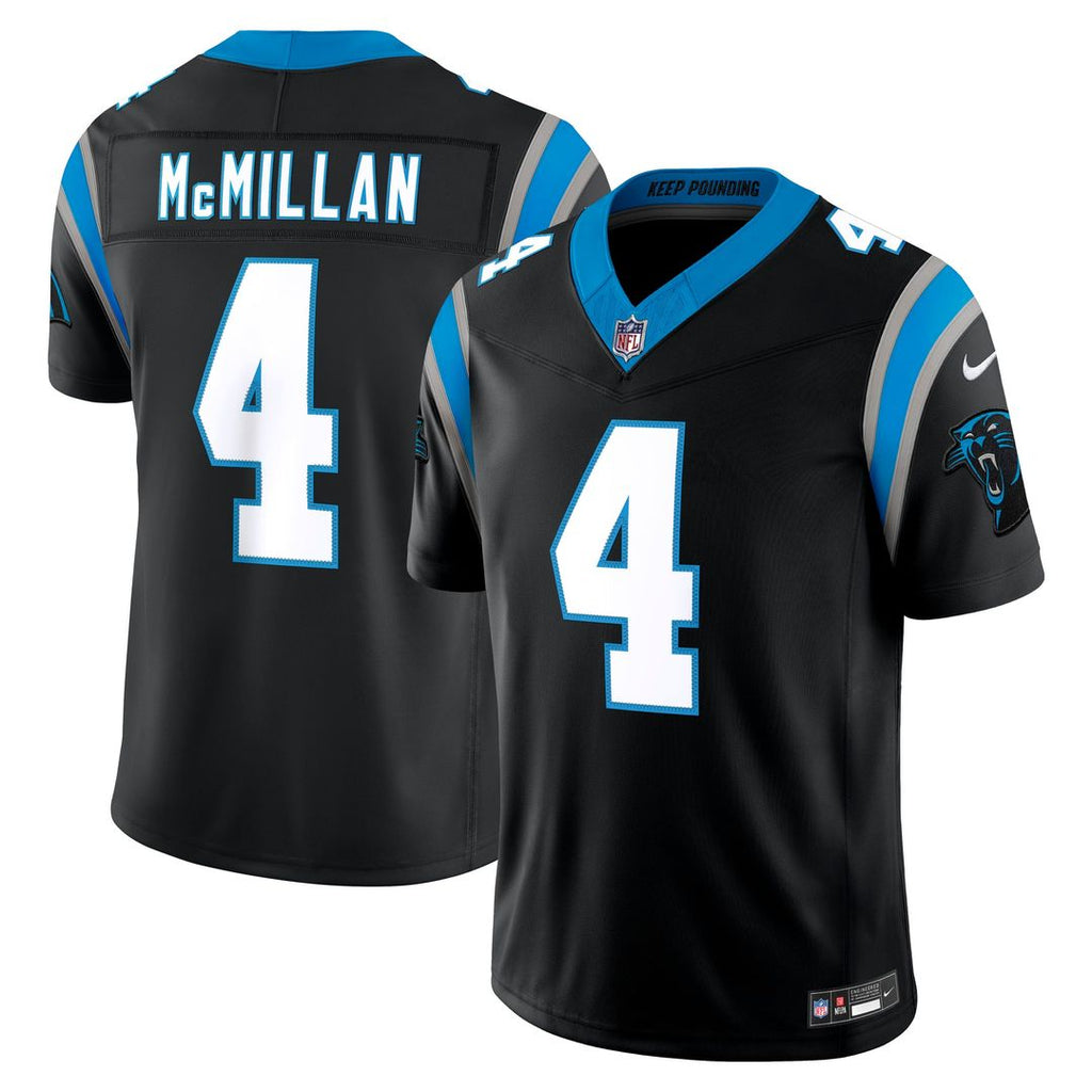 Carolina Panthers Tetairoa McMillan Nike Black Team Vapor F.U.S.E. Stitched Limited Jersey product image 1, provided for