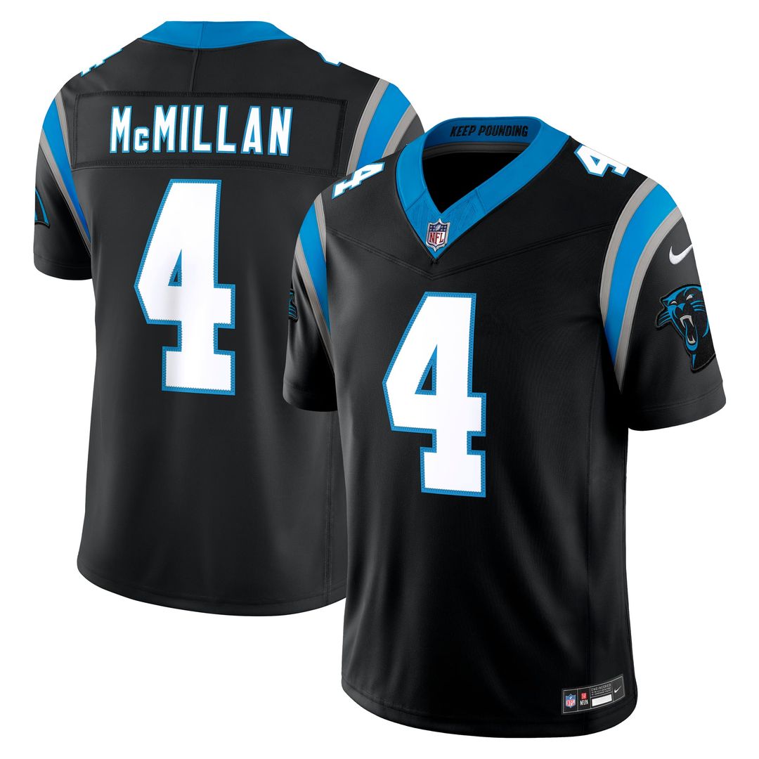 Carolina Panthers Tetairoa McMillan Nike Black Team Vapor F.U.S.E. Stitched Limited Jersey product image 1, provided for