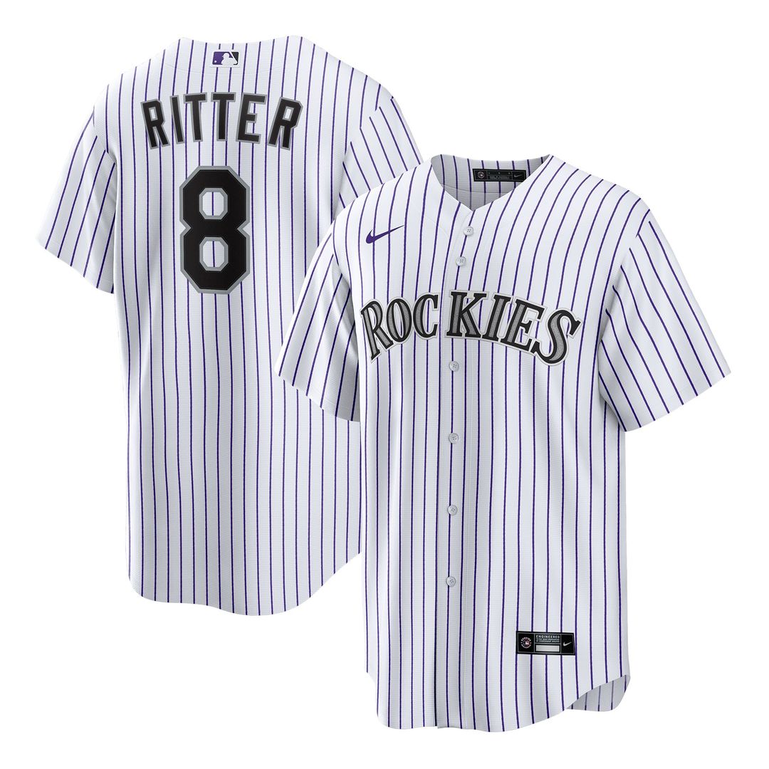 Colorado Rockies Ryan Ritter Nike White Home Replica Jersey product image 1, provided for visual reference and product