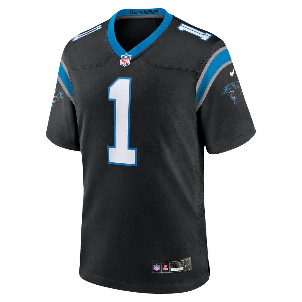 Carolina Panthers Cam Newton Nike Black Team Retired Game Jersey product image 2, provided for visual reference and product