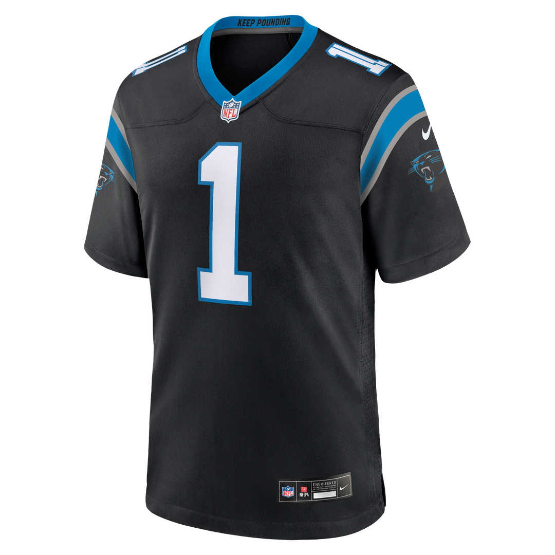 Carolina Panthers Cam Newton Nike Black Team Retired Game Jersey product image 2, provided for visual reference and product