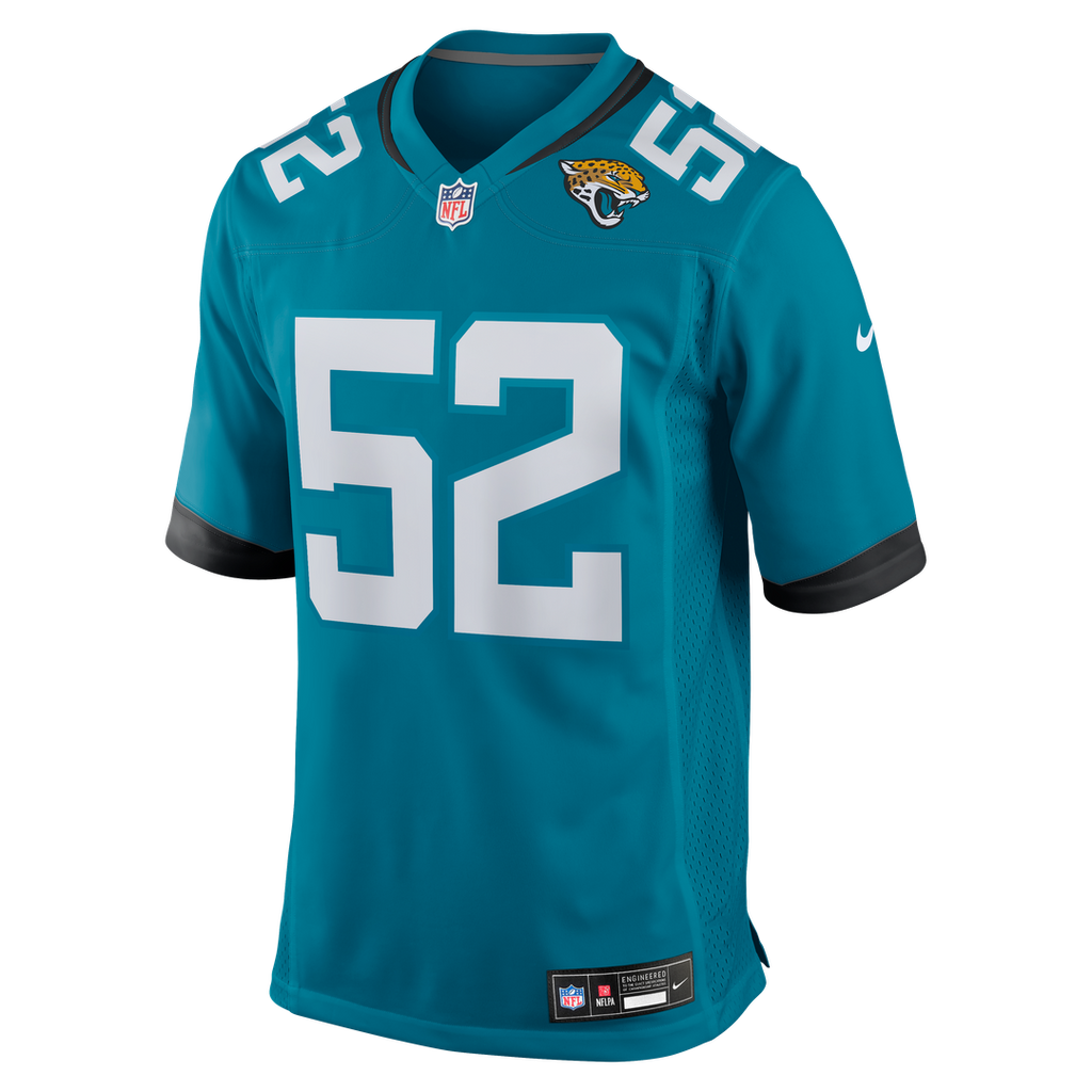 Jacksonville Jaguars DaVon Hamilton Nike Black Game Jersey product image 14, provided for visual reference and product