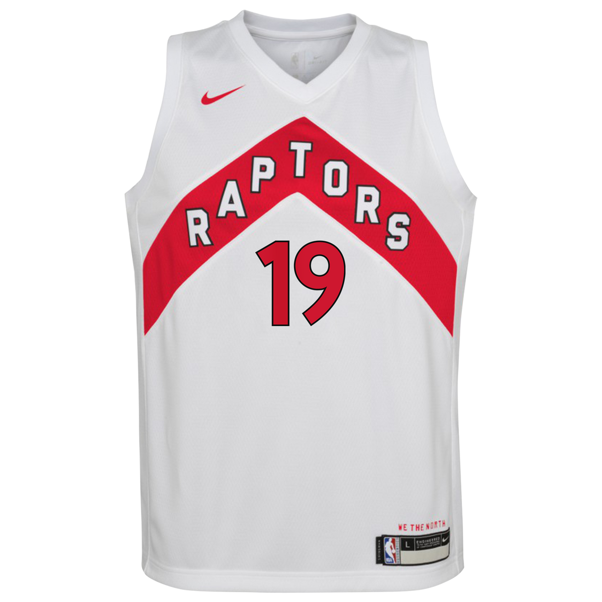 Toronto Raptors Nike Association Edition Swingman Jersey - White - Jakob Poeltl - Youth product image 3, provided for visual