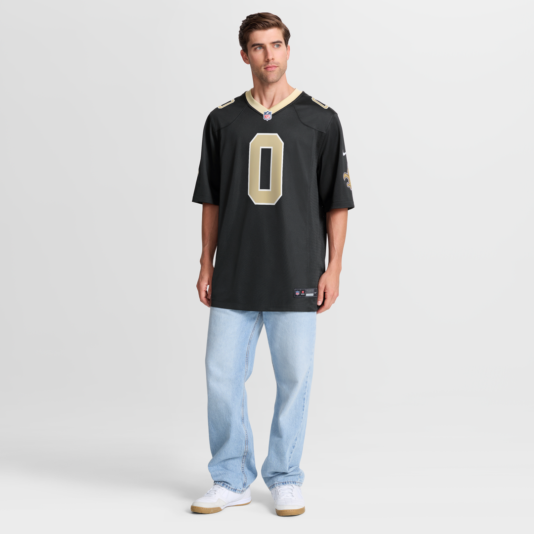 New Orleans Saints Jordyn Tyson Nike Black Team Game Jersey product image 2, provided for visual reference and product