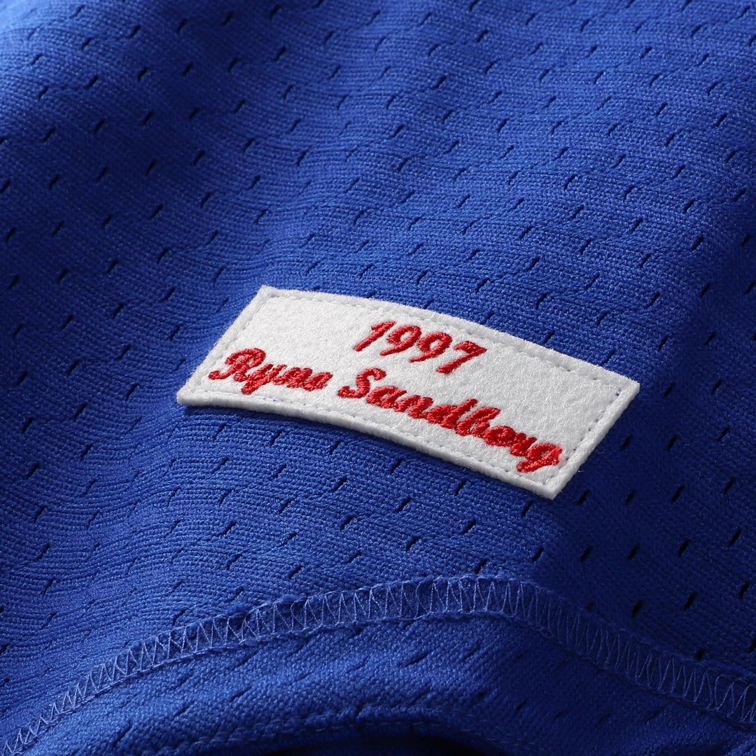Chicago Cubs Ryne Sandberg Mitchell & Ness Royal Cooperstown Collection 1997 Mesh Batting Practice Button-Up Jersey product