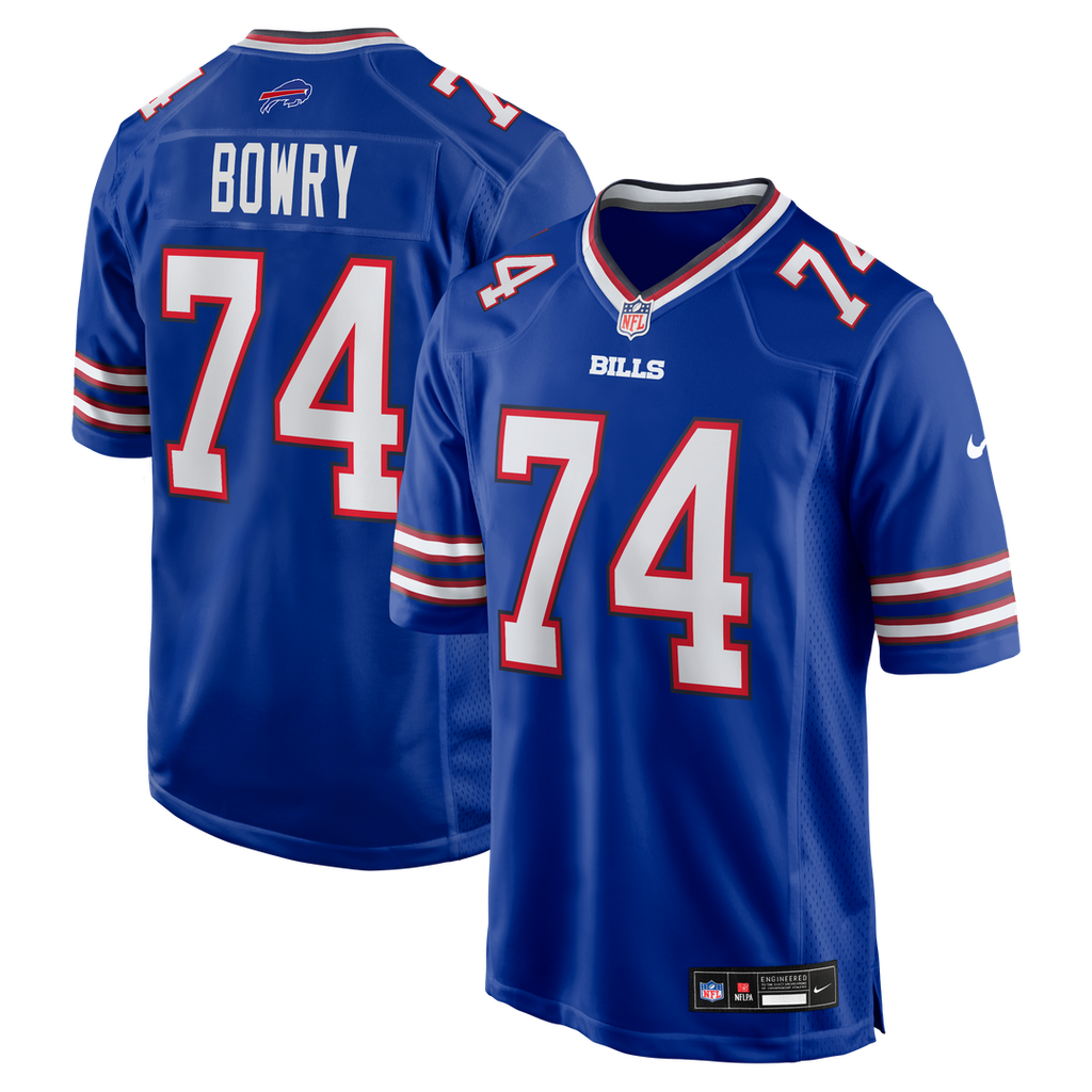 Buffalo Bills Jude Bowry Nike Royal Team Game Jersey product image 1, provided for visual reference and product detail review