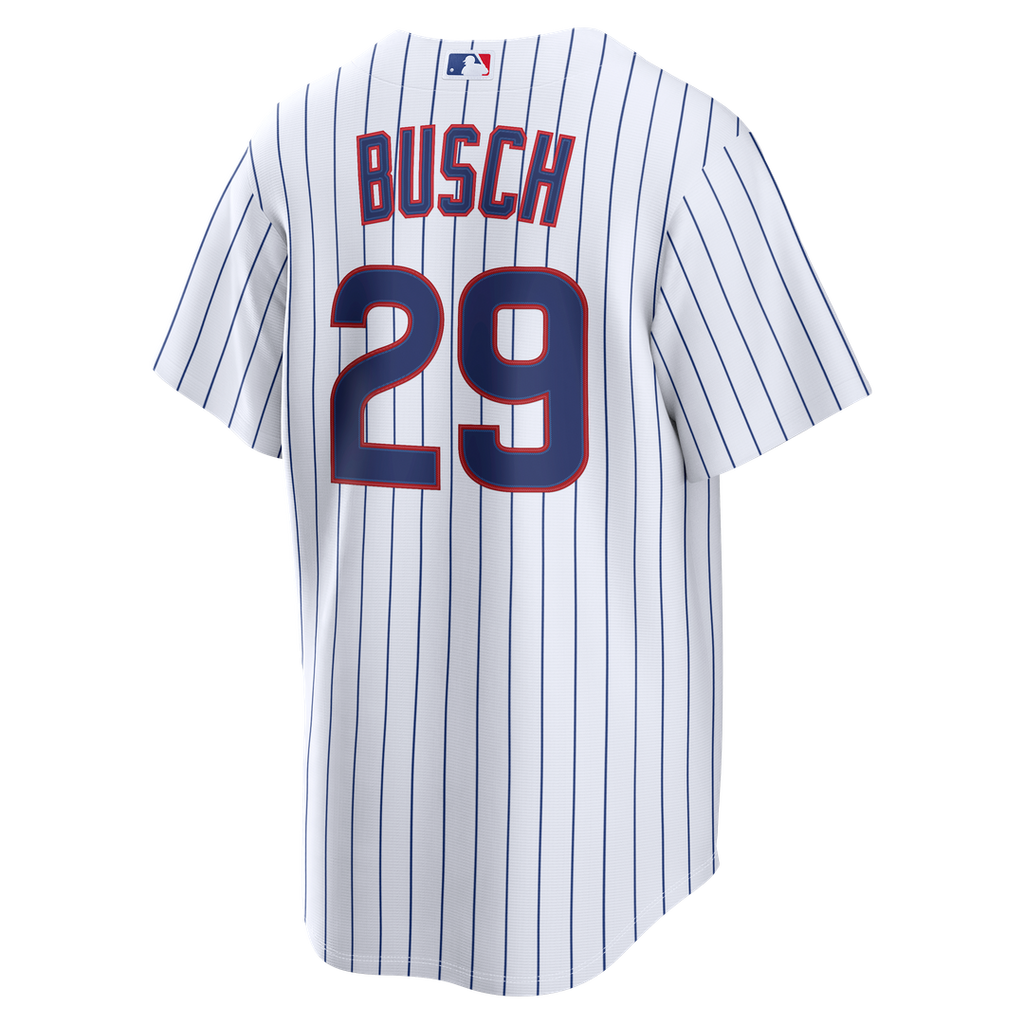 Chicago Cubs Michael Busch Nike White Home Replica Jersey product image 3, provided for visual reference and product detail