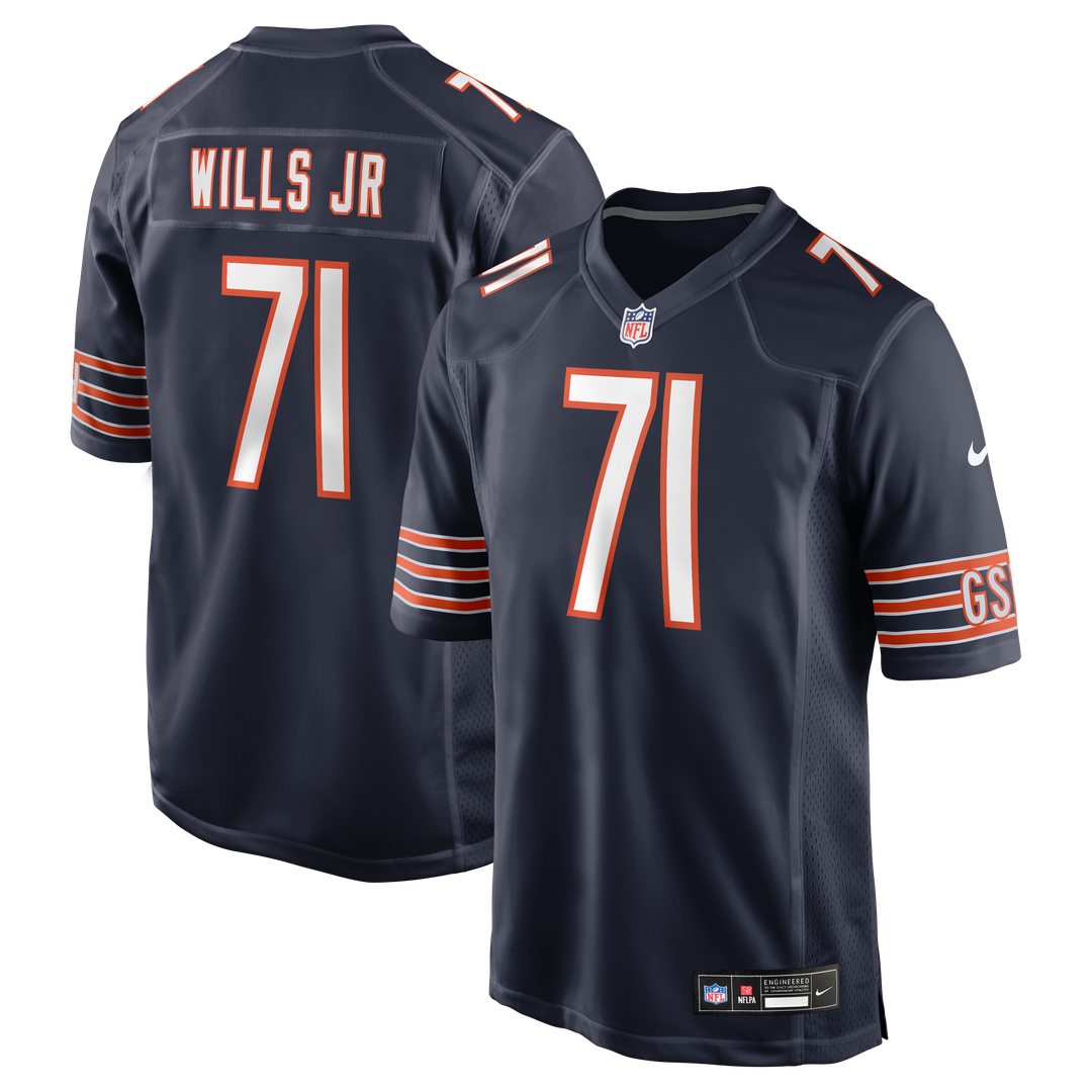 Chicago Bears Jedrick Wills Jr. Nike Navy Team Game Jersey product image 1, provided for visual reference and product detail