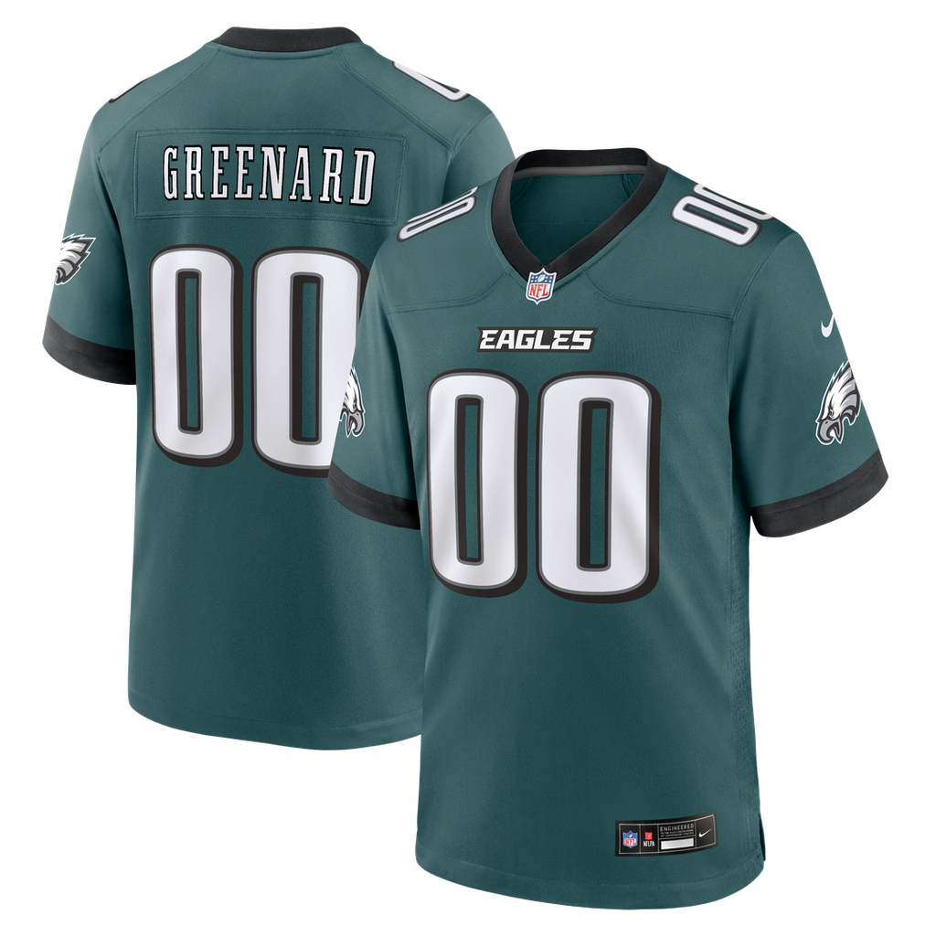 Philadelphia Eagles Jonathan Greenard Nike Midnight Green Game Jersey product image 1, provided for visual reference and