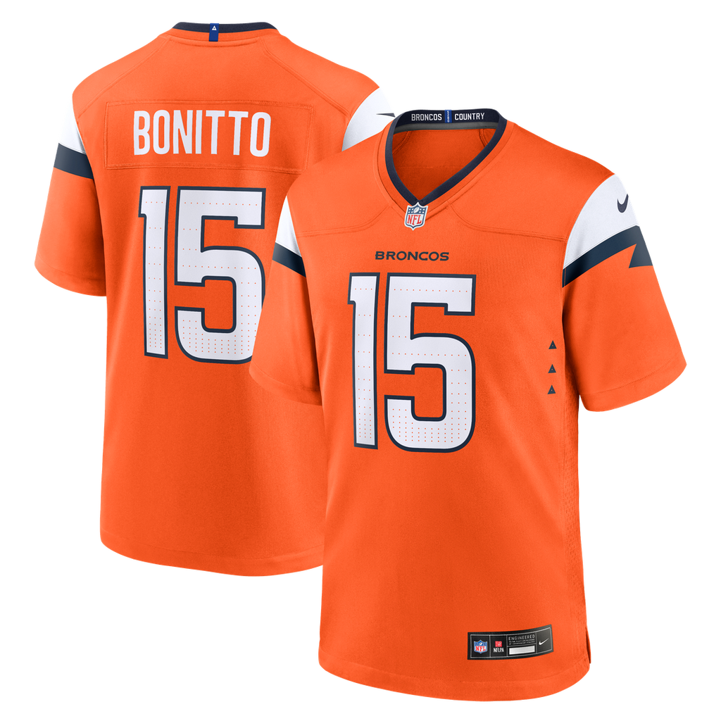 Denver Broncos Nik Bonitto Nike Orange Team Game Jersey product image 9, provided for visual reference and product detail