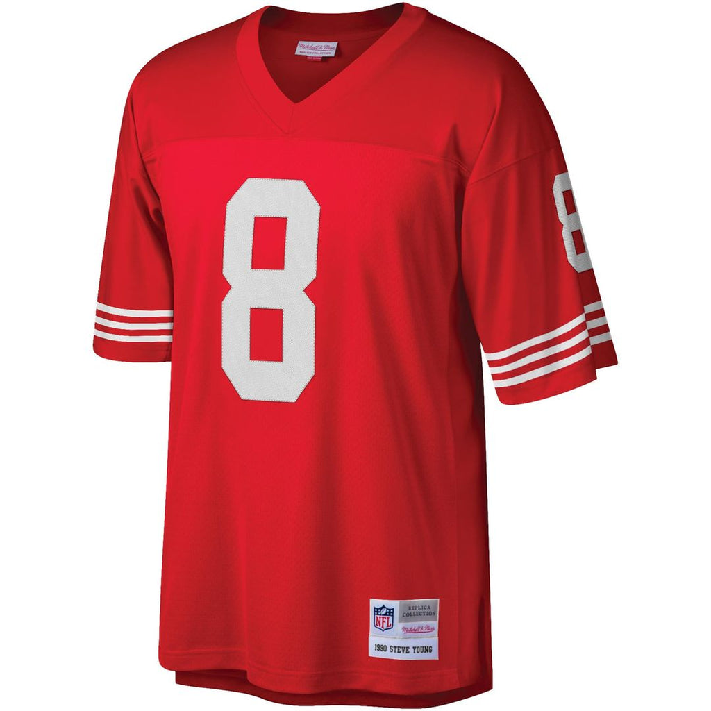 San Francisco 49ers Steve Young Mitchell & Ness Scarlet Legacy Replica Jersey product image 2, provided for visual reference