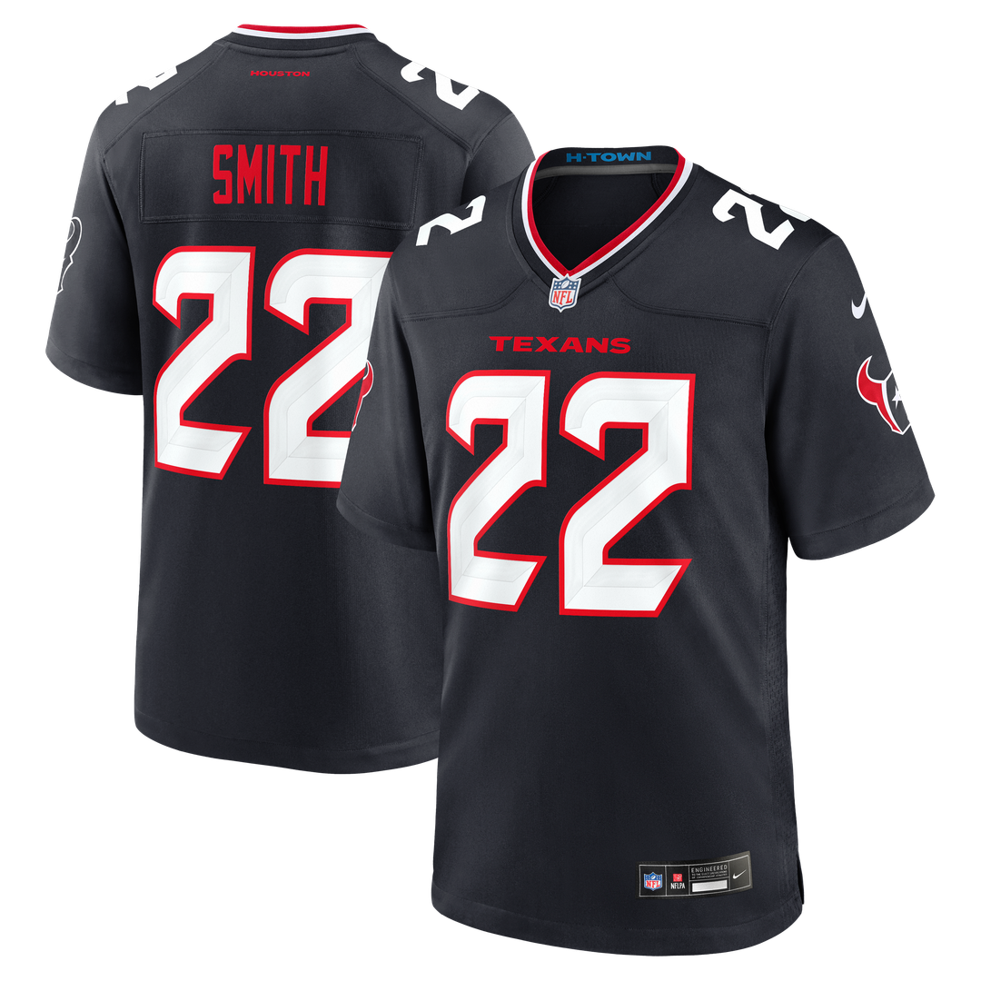 Houston Texans Jaylin Smith Nike Navy Team Game Jersey product image 1, provided for visual reference and product detail