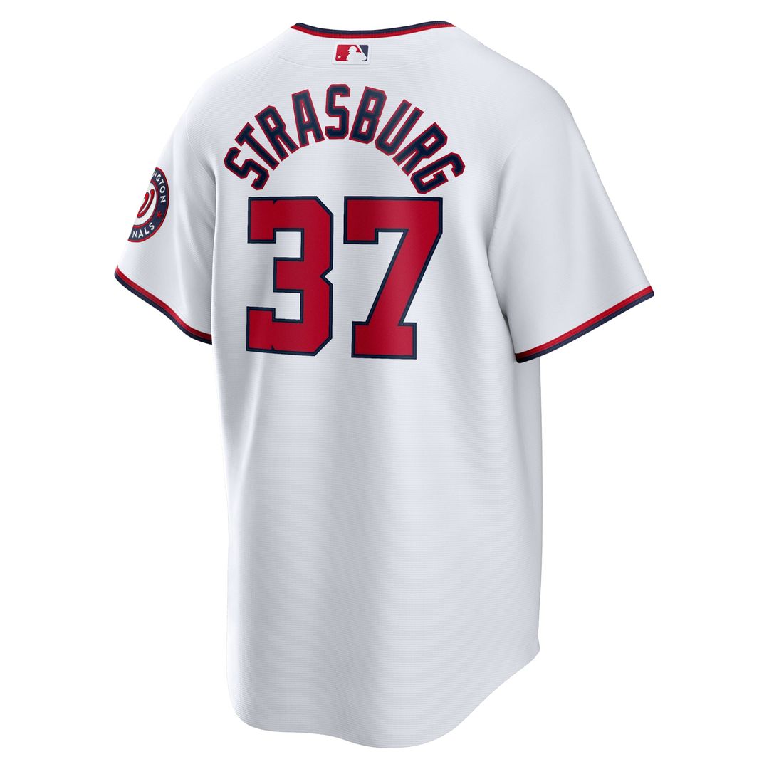Washington Nationals Stephen Strasburg Nike White Home Replica Jersey product image 3, provided for visual reference and