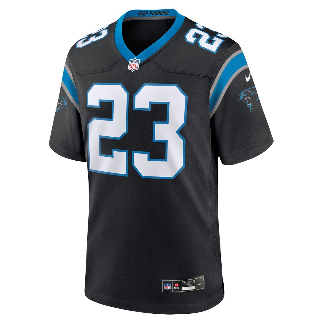 Carolina Panthers Trevor Etienne Nike Black Team Game Jersey product image 2, provided for visual reference and product
