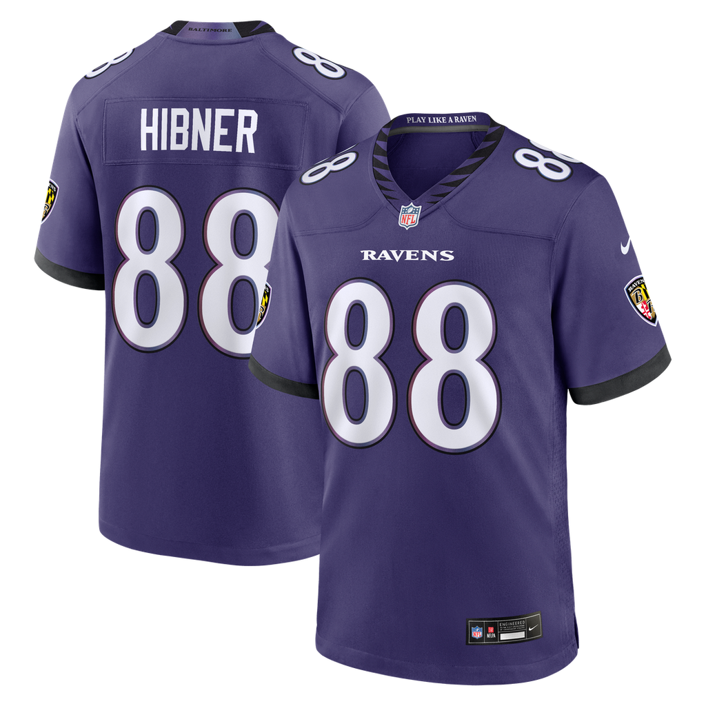 Baltimore Ravens Matthew Hibner Nike Purple Team Game Jersey product image 1, provided for visual reference and product