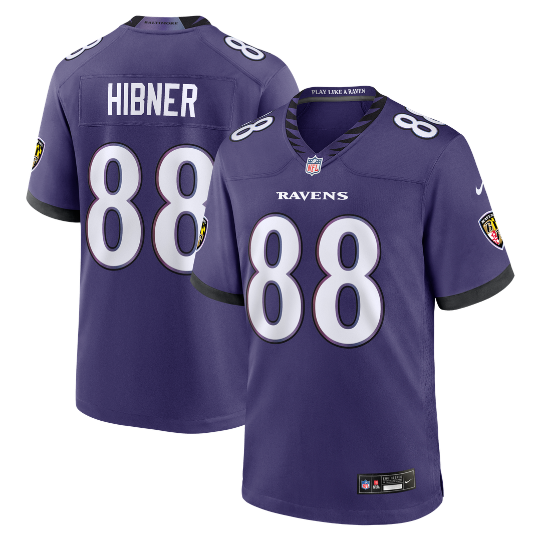 Baltimore Ravens Matthew Hibner Nike Purple Team Game Jersey product image 1, provided for visual reference and product