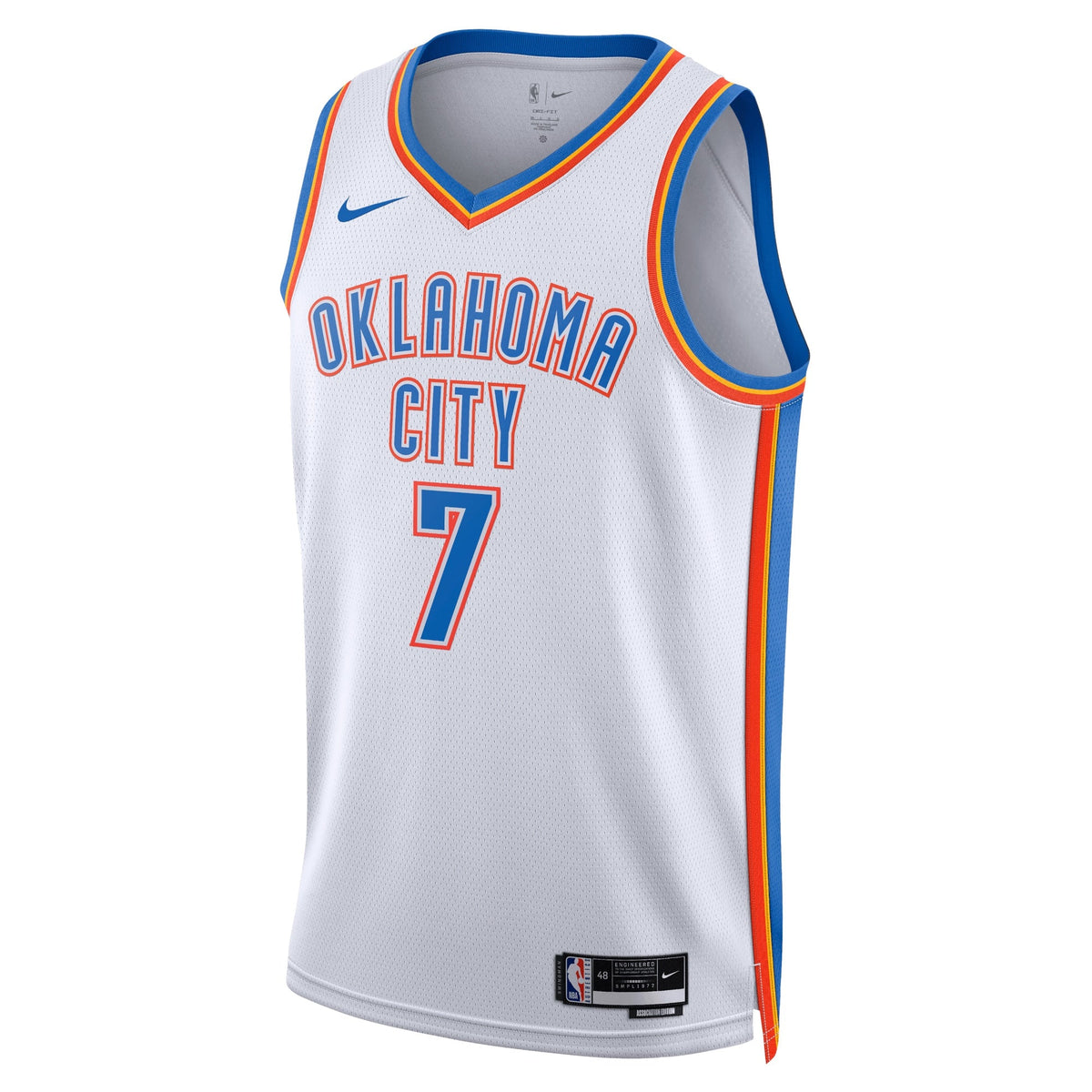 Oklahoma City Thunder Nike Association Edition Swingman Jersey - White - Chet Holmgren - Unisex product image 2, provided