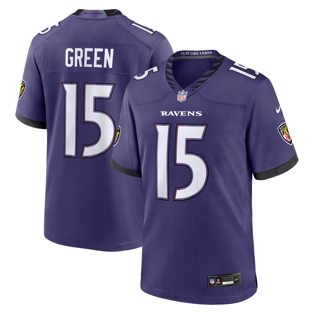 Baltimore Ravens Mike Green Nike Purple Team Game Jersey product image 1, provided for visual reference and product detail