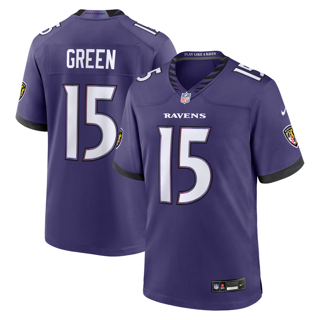 Baltimore Ravens Mike Green Nike Purple Team Game Jersey product image 1, provided for visual reference and product detail