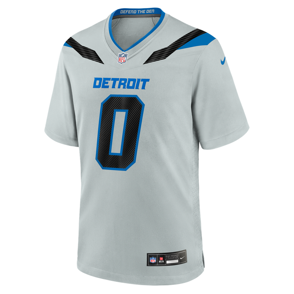 Detroit Lions Jahmyr Gibbs Nike Silver 2026 Rivalries Collection Game Jersey product image 2, provided for visual reference