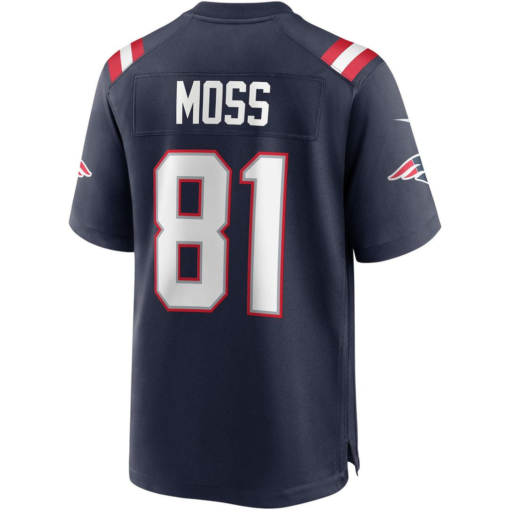 New England Patriots Randy Moss Nike Navy Game Retired Player Jersey product image 3, provided for visual reference and