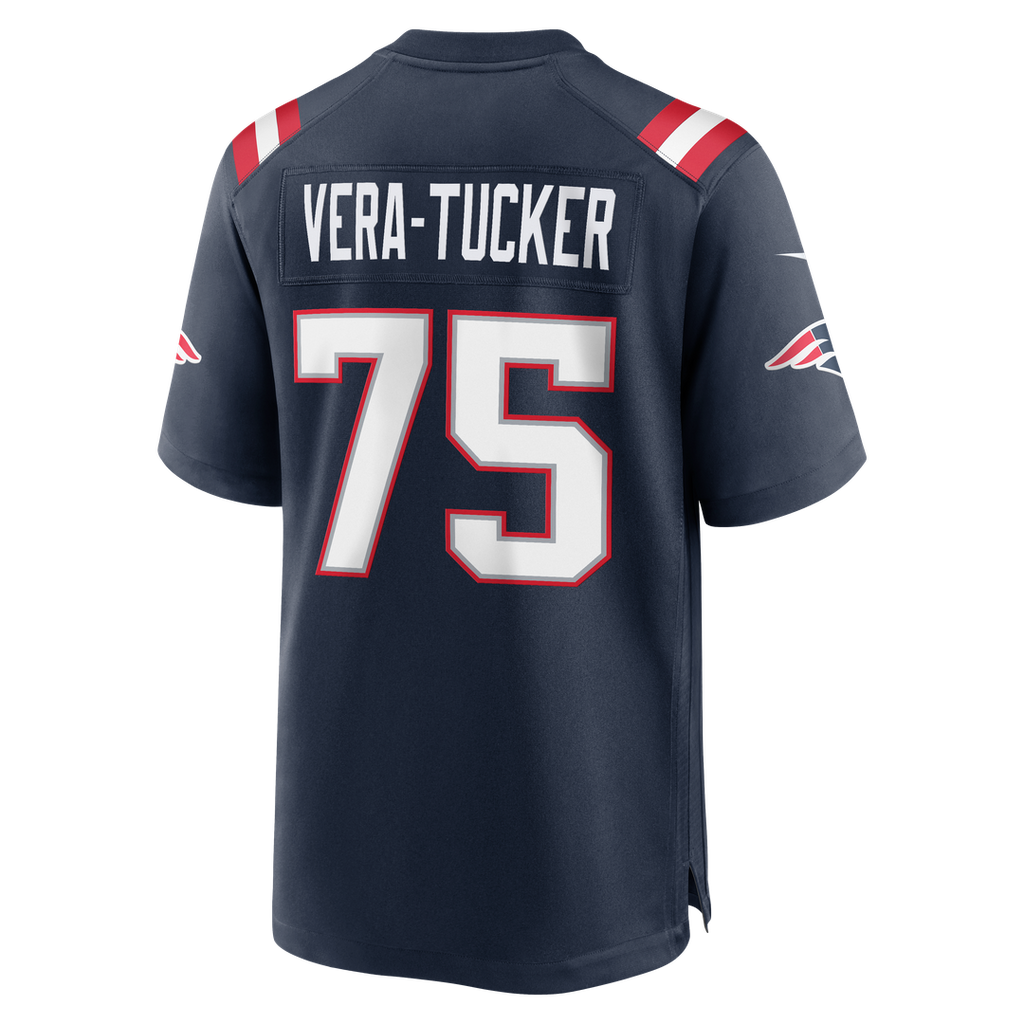 New England Patriots Alijah Vera-Tucker Nike Navy Team Game Jersey product image 5, provided for visual reference and
