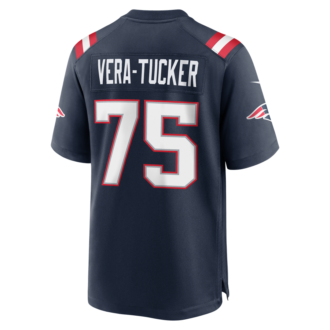 New England Patriots Alijah Vera-Tucker Nike Navy Team Game Jersey product image 5, provided for visual reference and