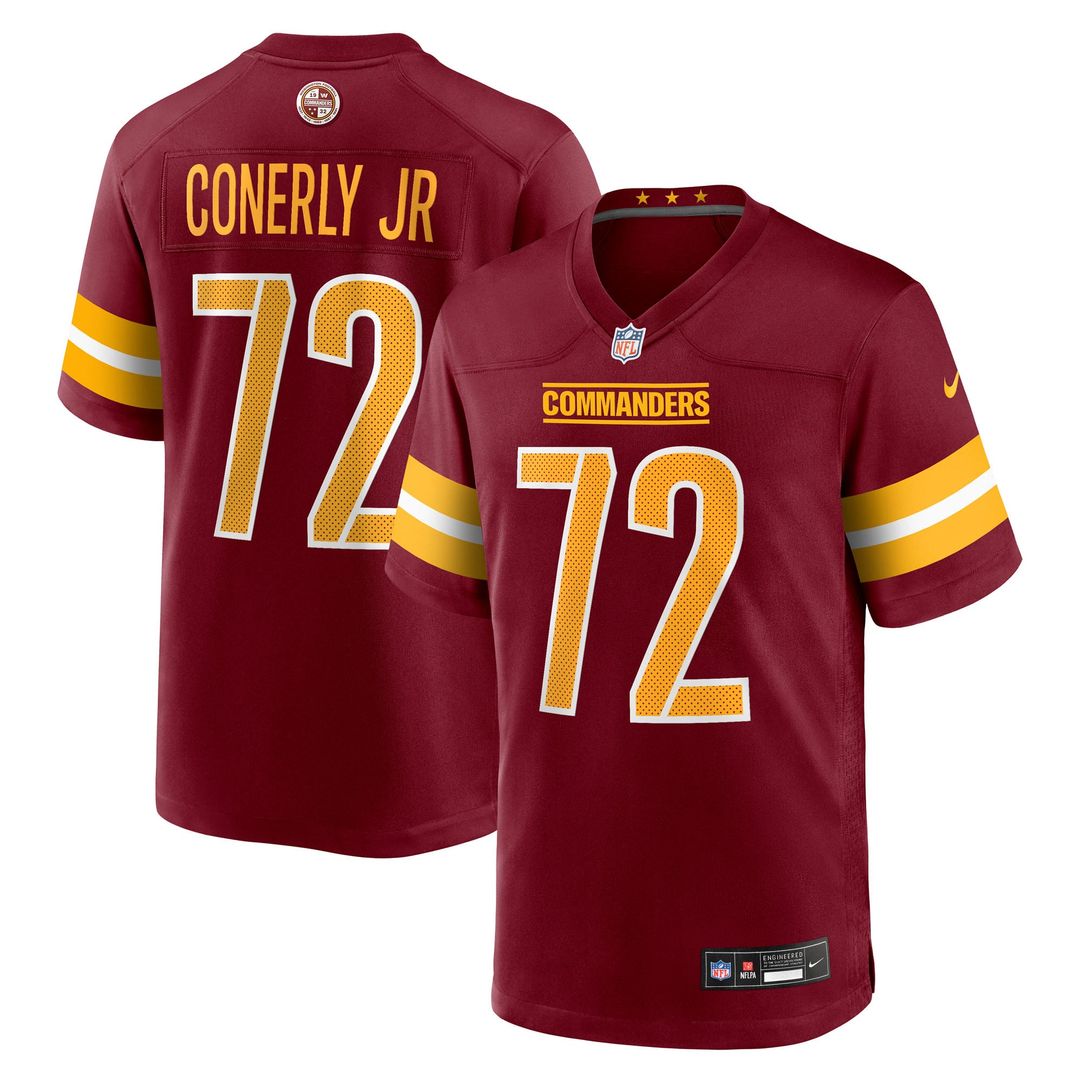 Washington Commanders Josh Conerly Jr. Nike Burgundy Team Game Jersey product image 1, provided for visual reference and