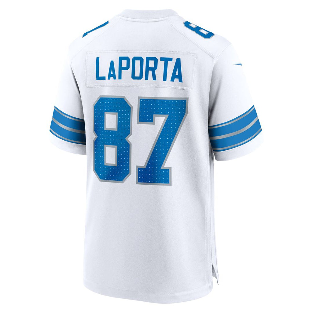 Detroit Lions Sam LaPorta Nike White White Game Jersey product image 3, provided for visual reference and product detail